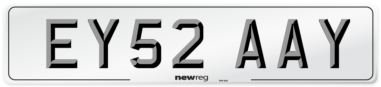 EY52 AAY Number Plate from New Reg